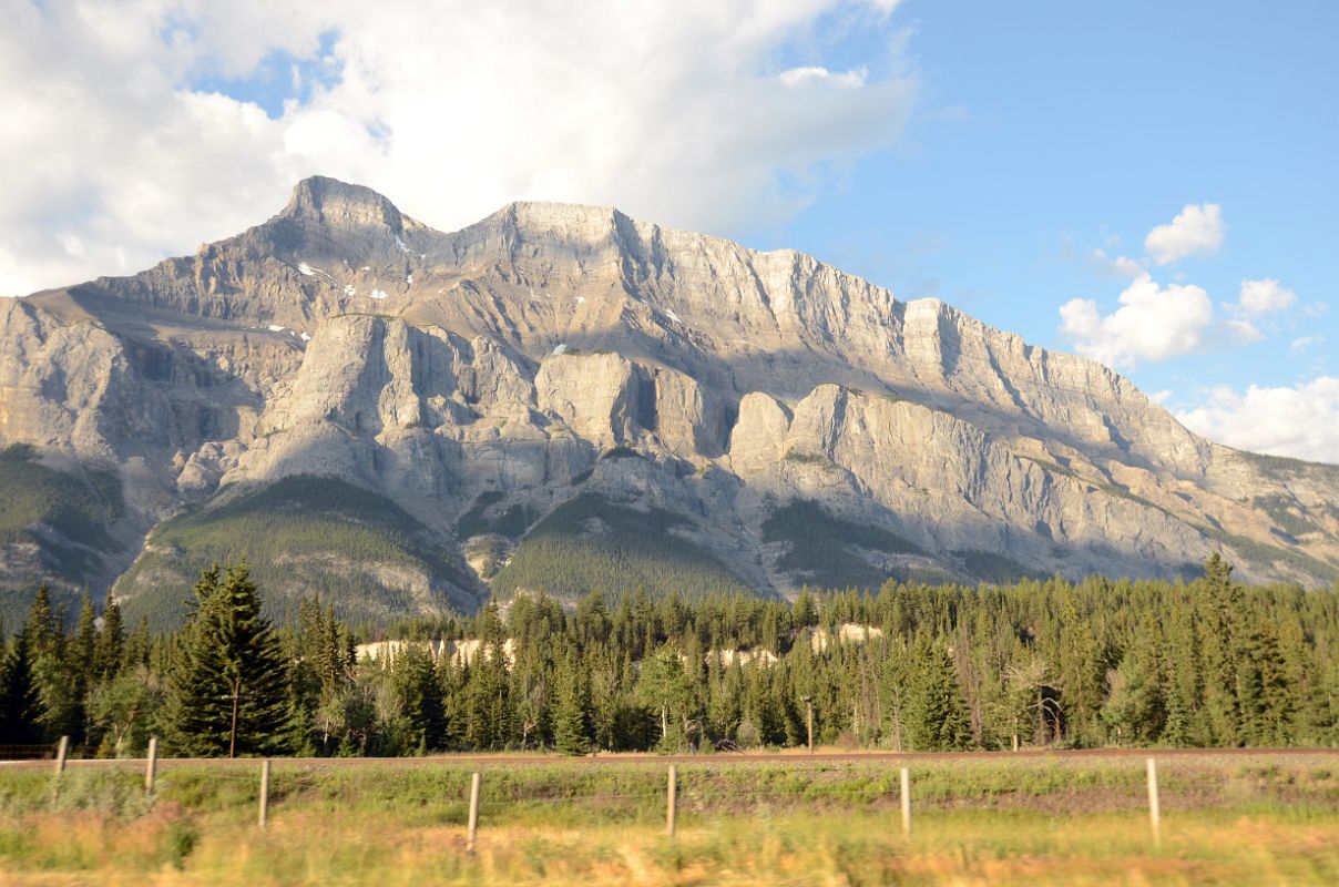 32 The Ridge From Mount Rundle 1 Descends To Banff From Trans Canada Highway Between Canmore and Banff In Summer Early Morning